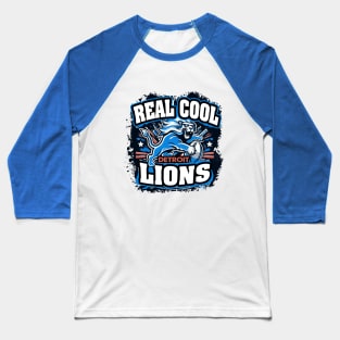 Real Cool Detroit Lions Fan Art Baseball T-Shirt